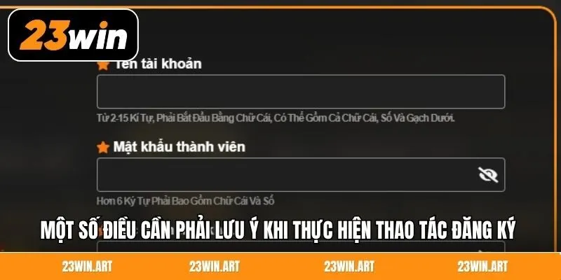 Một số điều cần phải lưu ý khi thực hiện thao tác đăng ký 